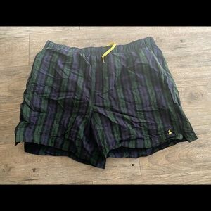 VTG POLO SPORT  RALPH LAUREN Plaid Mesh Swim Trunks Drawstring Xl Rare Shorts